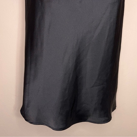 Y2K Era Small Old Navy Black Satin Slip Dress Cowl Neckline Goth Pinup Vintage - Picture 4 of 16